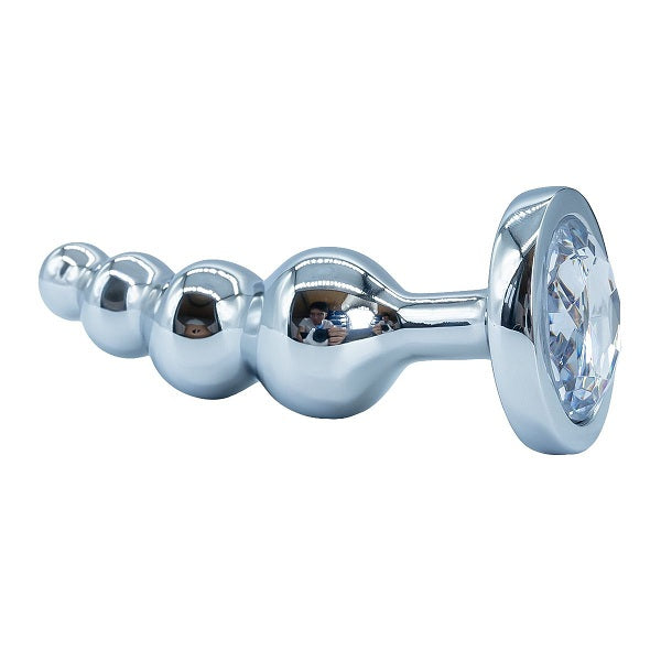 3 Sizes Jeweled Metal Butt Plug 4 Beads Pull Backyard Butt Stopper Massage