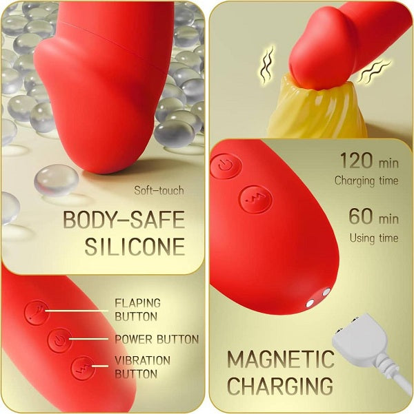 3-in-1 Rabbit Clitoris Stimulator G-Spot Flutter With 7 Vibration Sex Toy For Couples