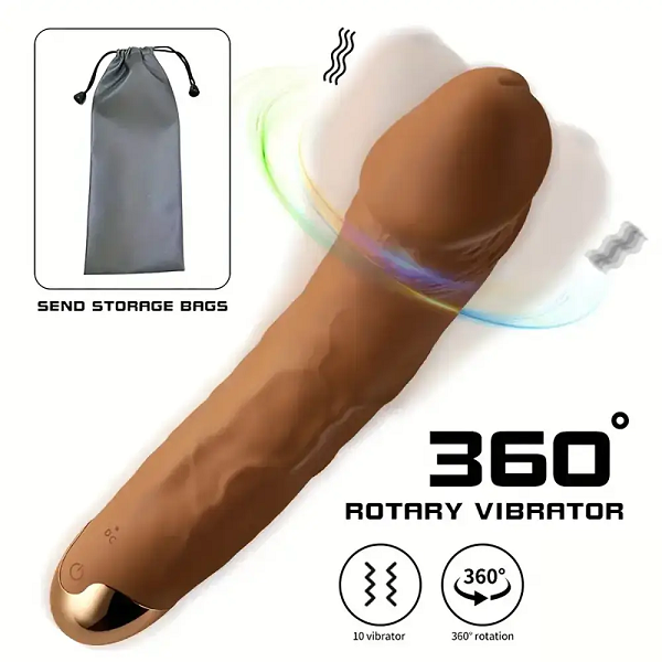 8.19 Inch Big Vibrating Rotation Auto Dildo BDSM Sex Toy For Anus