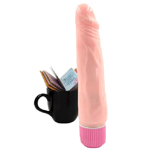 9 Inches Pink Cap Stud Dildo Vibrator