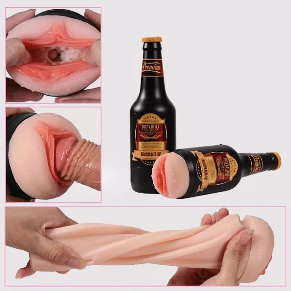 Beer Bottle Shaped Fleshlight Masturbator Sex Toy For Men