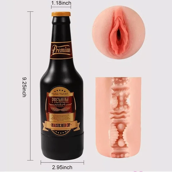 Beer Bottle Shaped Fleshlight Masturbator Sex Toy For Men