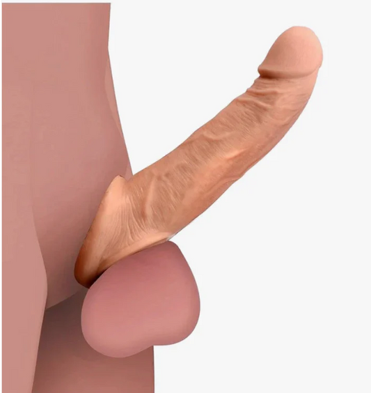 Jumbo Reusable Condom  Double Hole Extender Penis Sleeve Extension