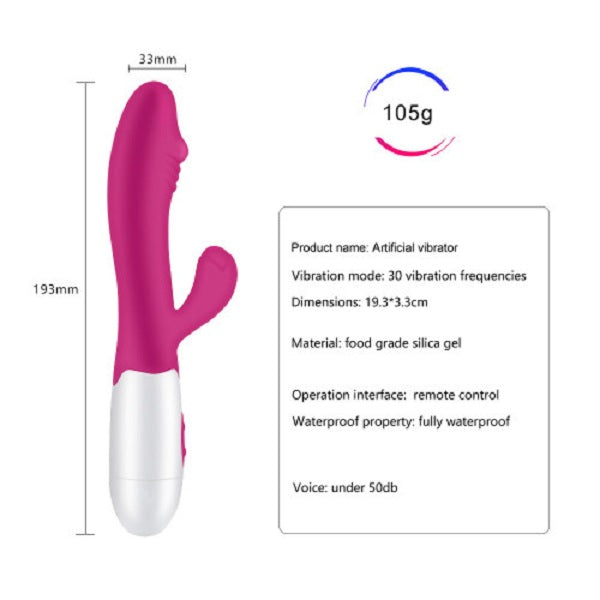 DELUX Silicone Vibrator 30 Functions G spot Dildo Vibrator