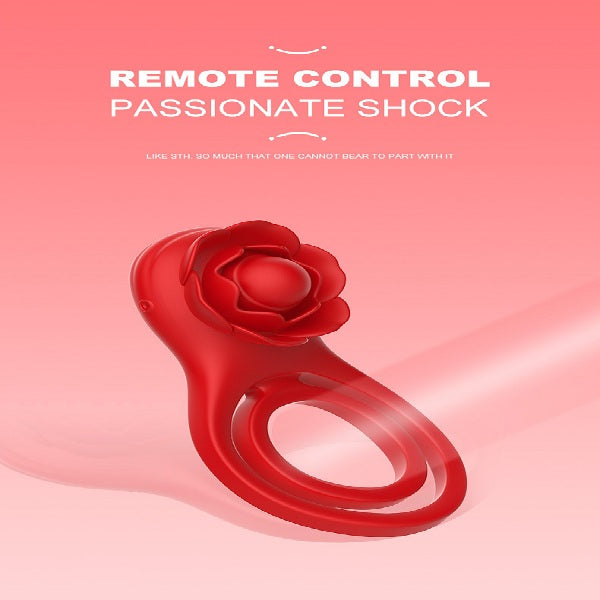 Ejaculation Delay Nipple Stimulator Vaginal Massager APP Vibrating Rose Cock Ring