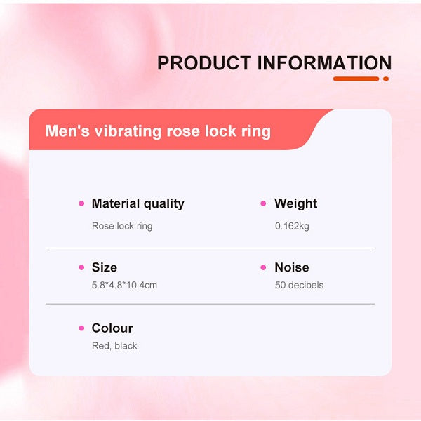 Ejaculation Delay Nipple Stimulator Vaginal Massager APP Vibrating Rose Cock Ring