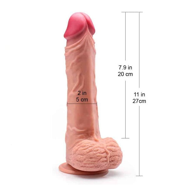 Hulk 11 Inch Silicone Dildo and 8 Inches Insertion Length