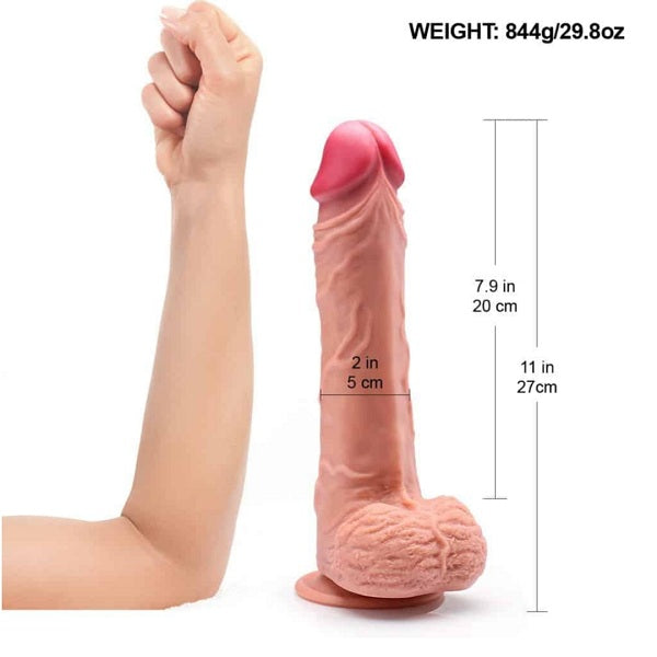 Hulk 11 Inch Silicone Dildo and 8 Inches Insertion Length