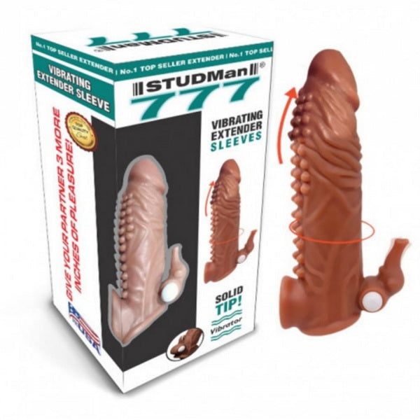 777 Spikey Vibrating Condom Penis Sleeve Extender