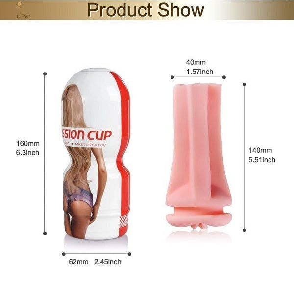 Passion Cup Ultra Realistic 14 cm Male Masturbator High Stimulation