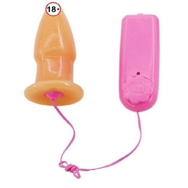 Remote Controlled Simple Mini Flesh Color Vibrating Anal Plug