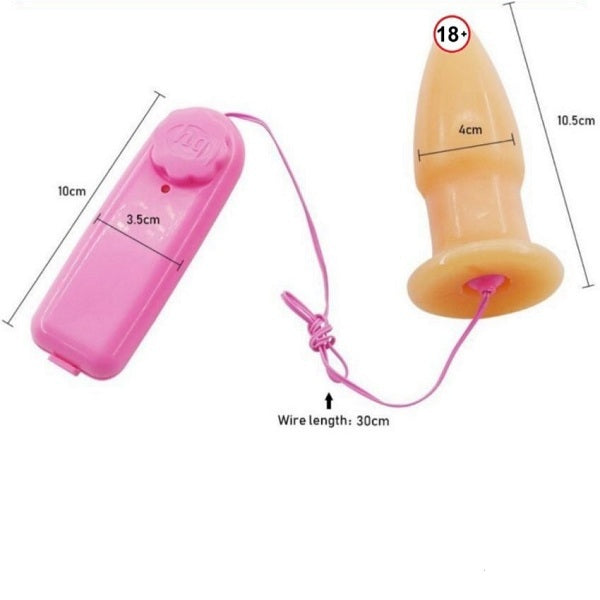 Remote Controlled Simple Mini Flesh Color Vibrating Anal Plug