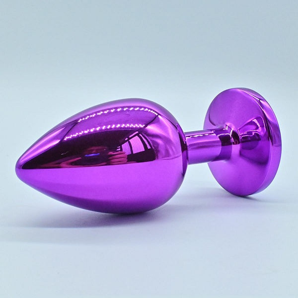 Stain Steel Anal Butt Plug With Purple Color Stone