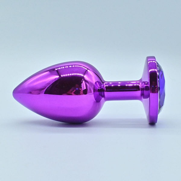 Stain Steel Anal Butt Plug With Purple Color Stone