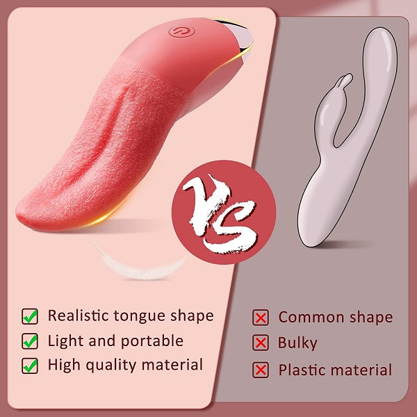 TONGUERZ 10 Modes Tongue Vibrator For Clitoral And Oral Stimulation