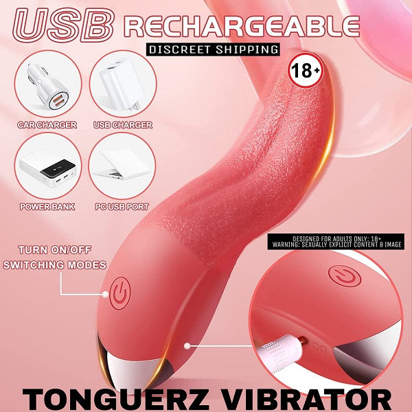 TONGUERZ 10 Modes Tongue Vibrator For Clitoral And Oral Stimulation