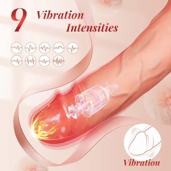 Vibration & 3 Thrusting Swing & Heat Realistic Dildo 8.66 Inch